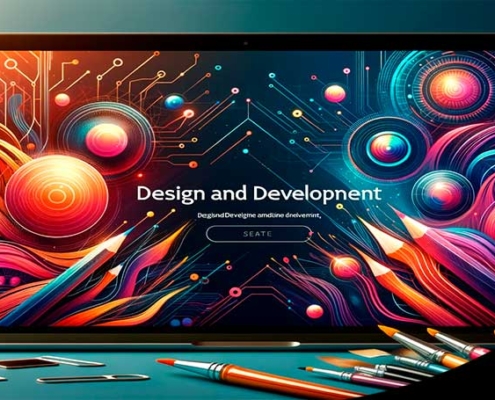 Modern homepage design featuring 'Design and Development